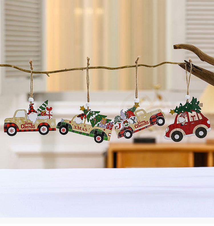 

Рождественская бечевка деревянная подвеска для автомобиля без лица, набор подвесок в виде старика из глубокого леса, подвеска на рождественскую елку 4 sets of 3