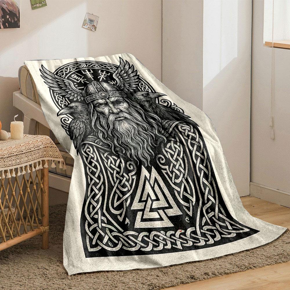 Norse Mythology Odin Design Blanket print blanket soft and cozy perfect for the living room bed sofa or a nap,gift