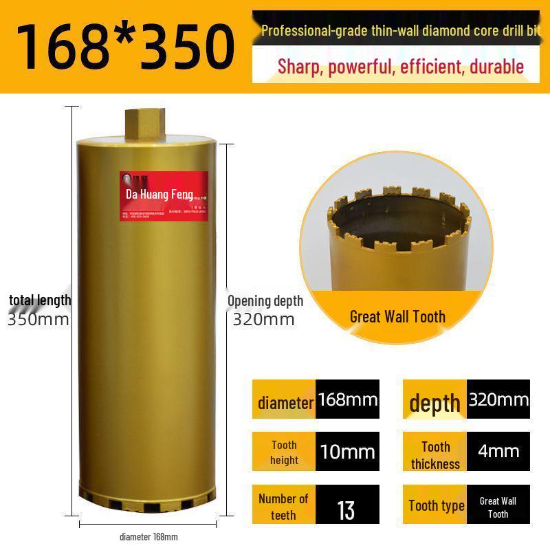 Diamond Core Drill Bit for Fast Drilling Steel Reinforced Concrete, Brick Walls, and Air Conditioner Installations.