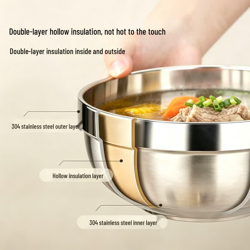 Zhuoliang 304 Stainless Steel Double-Layer Insulated Bowl