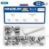 NINDEJIN Flat Point Set Screw Assorment Kit Stainless Steel M2-M10 Hexagon Socket Headless Set Grub Screw Kit with Hex Key