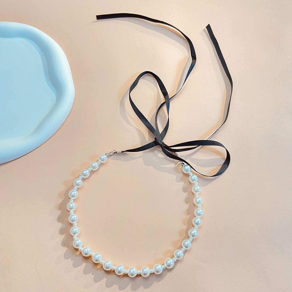 

High quality 2026 jewelry retro court beaded necklace temperament imitation pearl flannel fringed necklace sexy accessories women