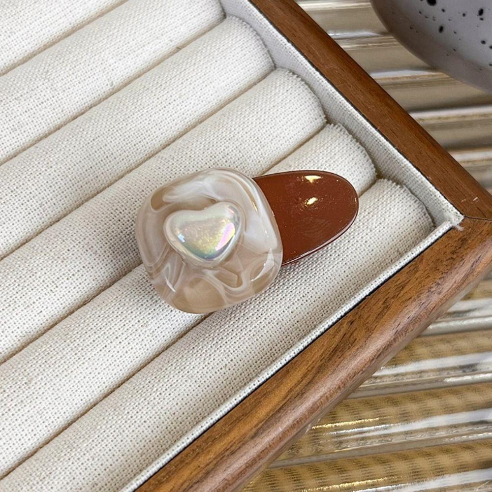 

Candy Color Love Heart Barrette Korean Women Hair Clip Square Duckbill Clip Y2k Resin Headwear розовый