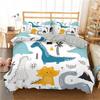 3D - Printed Single - Sized Dimensionsd Carton Dinosaur Family - Themed Soft Duvet Cover Set for Young Boys' Children Kids Bedclothes