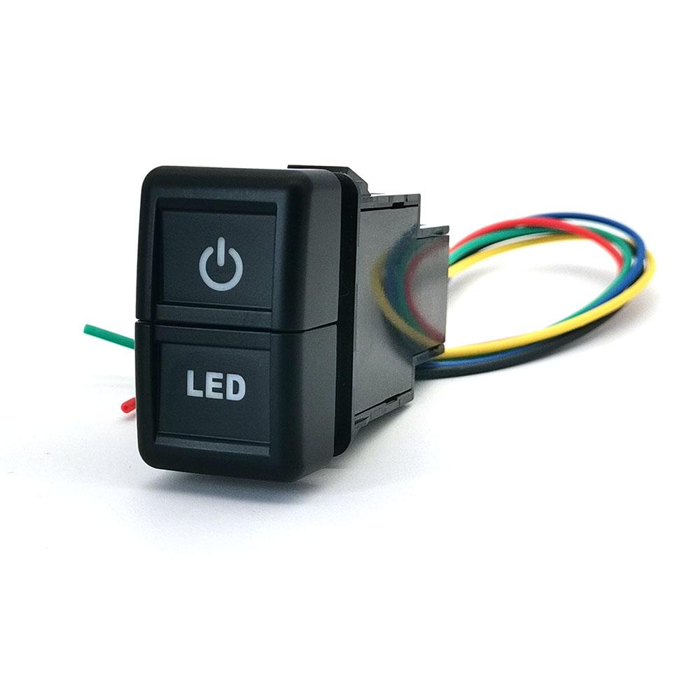 1 Stück Doppeltaster Schalter Passend für ISUZU 700P Auto Nebelscheinwerfer LED Tagfahrlicht Scheinwerfer Radar Schalter mit Kabel Auto Innenzubehör