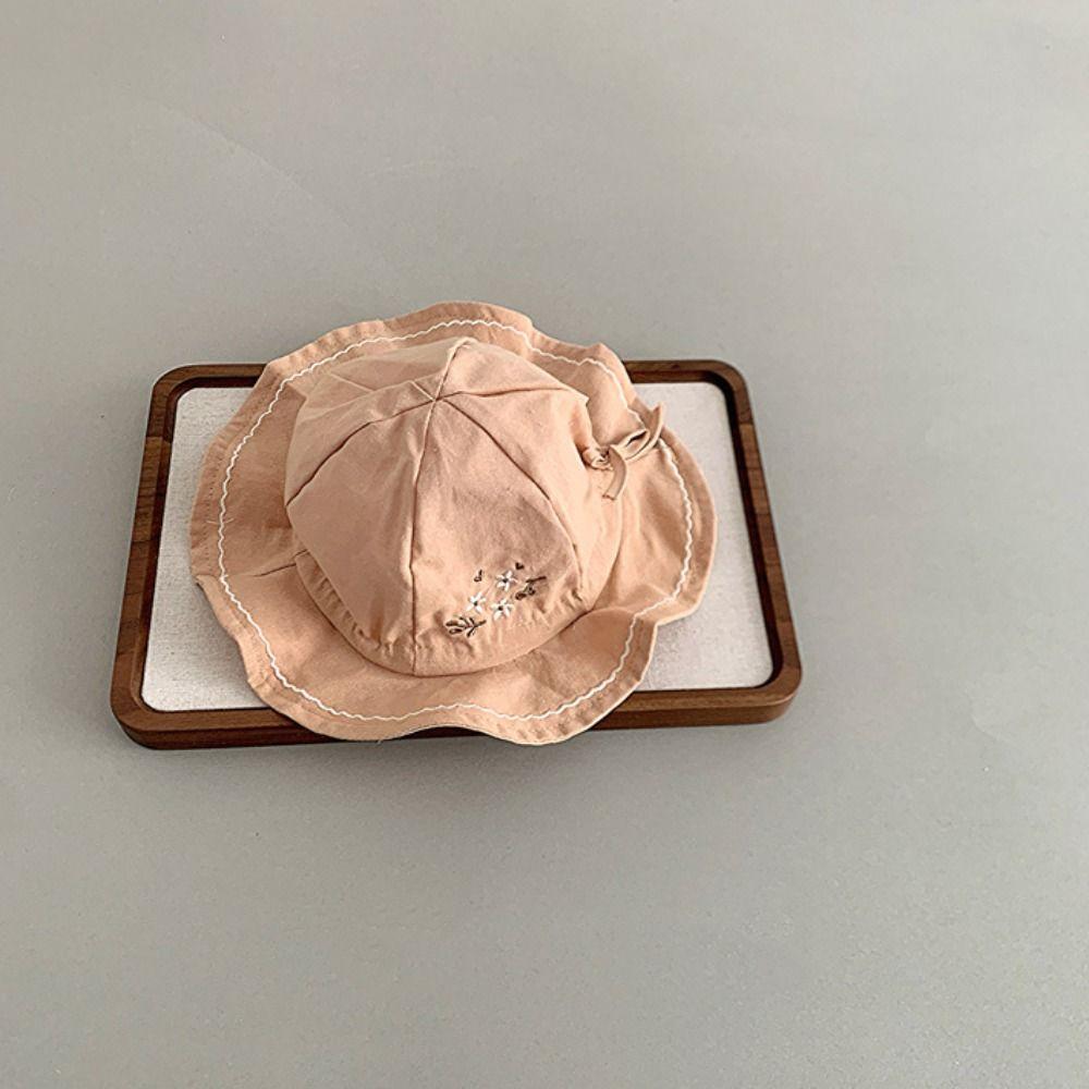 Love Heart Baby Sunhat Pleated Toddle Fisherman Hat Sweet Infant Bucket Hat  Kid