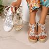 Women Sandals Rhinestone Butterfly Platform Sandals Women Fashion Slip On Wedges Shoes Woman Lightweight Elastic Band Shoes