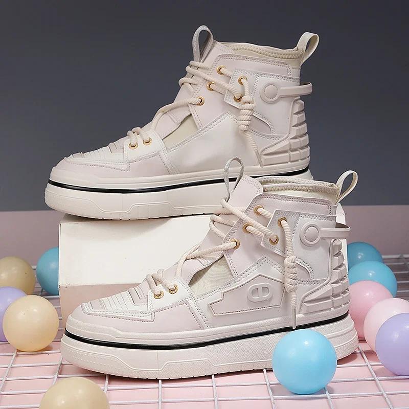 

Новые мужские туфли для скейтбординга INS High Street, кожаные модные высокие кроссовки, мужские модные ботинки на платформе оригинального дизайна, мужские 39