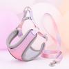 With Reflective Strap Dog Chest Back Dog Leash Gradient Color Dog Walking Leash  Puppy