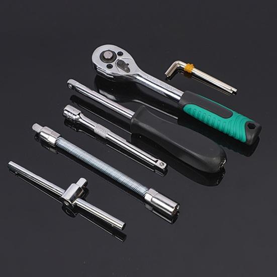 Kit de Reparo de Carro com 46 Peças com Catraca 72T/24T Conjunto Profissional de Soquetes Chave Alta Dureza