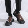 Small Leather Shoes British Spring New Platform Loafers Trendy Casual Shoes Overfitting Leather Shoes Men's Foreign Trade Men's Shoes