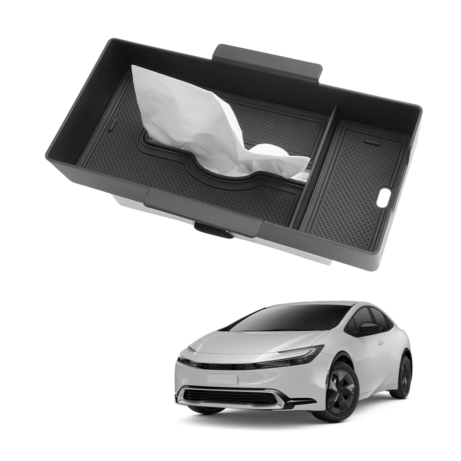 

HUAHAO Toyota Prius 60 Console Prius 60 Console Tissue Car Storage Small Item Scratch and Stain Prius 60 Custom Easy to Clean and Prius 60 Series чёрный