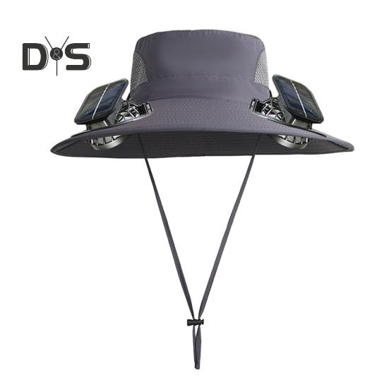 

Мужская шляпа рыбака с вентилятором на солнечной батарее, широкополая шляпа от солнца, ветрозащитная конструкция для рыбалки, кемпинга, пешего туризма, шляпа с вентилятором на солнечной батарее с 2 вентиляторами темно-серого