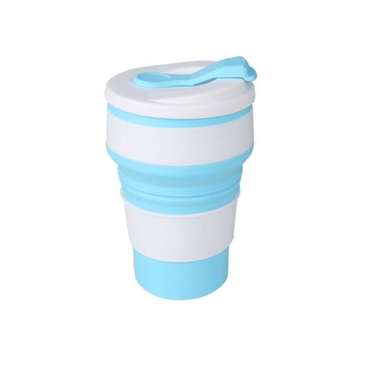 

Портативный силиконовый складной стакан для путешествий, спорта или кофе 350ml (OPP Bag) синий