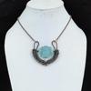 Blauer Australischer Opal Edelstein Handgemachte Kupferdraht Wickelschmuck Designer Halskette für Sie