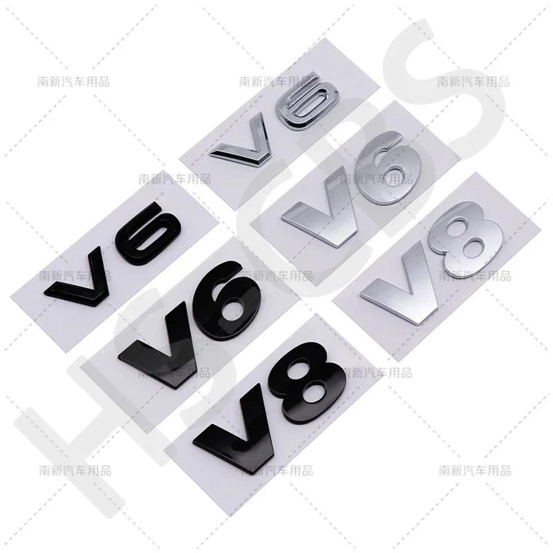ABS V6 V8 Automobile Displacement Logo For VW Volkswagen Car Styling Rear Trunk Stickers Emblem Tailgate Decal Car AccessoriesKD0