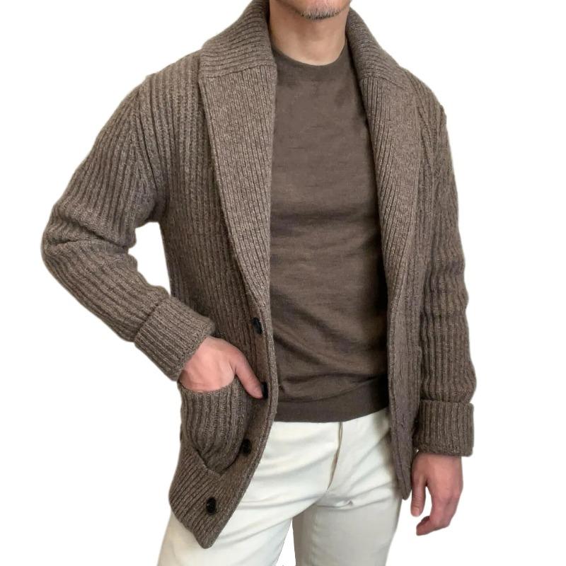 Fashionable Oversized Men's Clothing with Collared Long-sleeved Sweaters