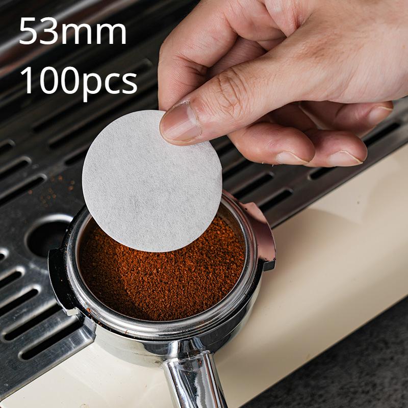 100Pcs Coffee Filter Paper for 51mm/53mm/58mm Disposable Home Handle Special Powder Filter Cafe Strainer Paper Coffee Maker Tool