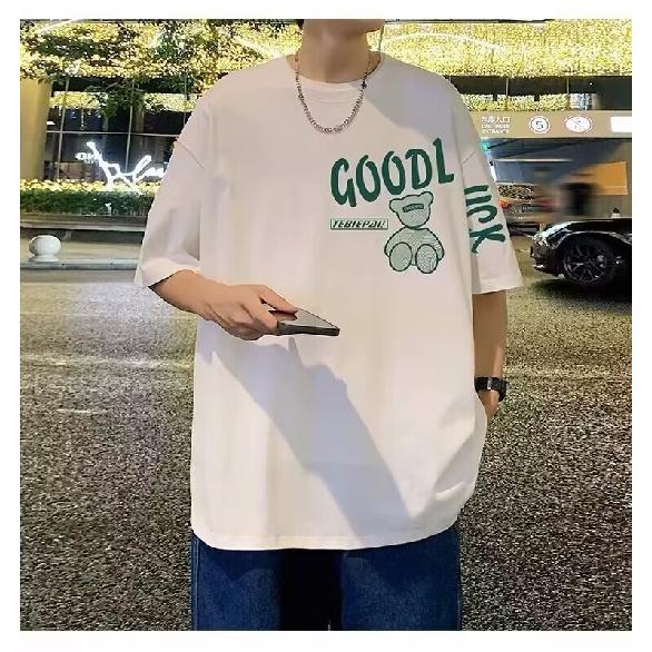 Pánské trendy tričko s krátkým rukávem s kulatým výstřihem a kulatým výstřihem na léto Volný ležérní top