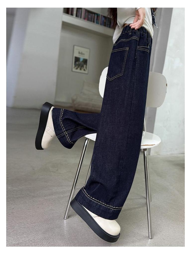 Girls' Wide-Leg Casual Pants – Spring/Autumn 2025 Korean Fashion, Versatile Long Pants for Big Kids