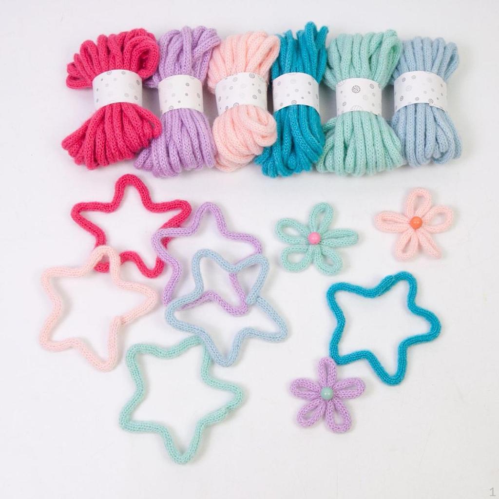 6 Pieces Knitted Yarn Bulky Yarns Crocheting Projects Elastic Arts with 2 Large Eye Neddle, Roll