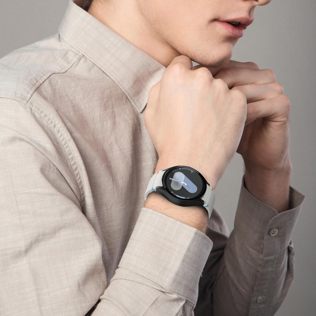 Silicone Strap for Samsung Watch 7 6 5 4 40mm 44mm 5Pro 45mm Band With Case Screen Protector Bumper cover for Wrist Accessories