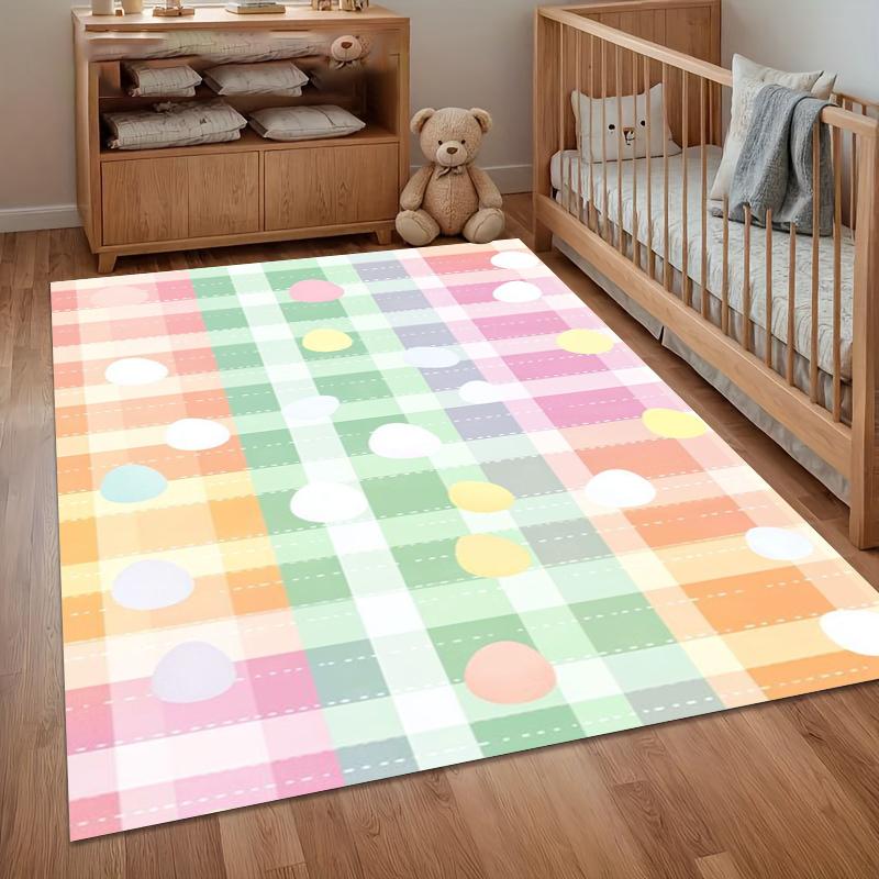 Popular Colorful Checkered Rugs Playful Mats Non Slip Soft Carpets Must Haves for Nurseries & Bright Decor Fans Home Decoration