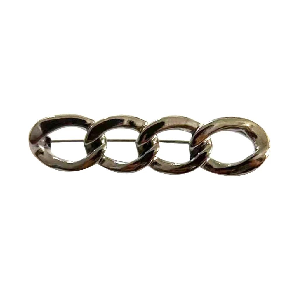 Elegante Kette Brosche Revers Anstecknadel Damen Hosen Taille Straffung Knopf Kleiderclip für Weite Hosen Röcke Ärmel Pullover