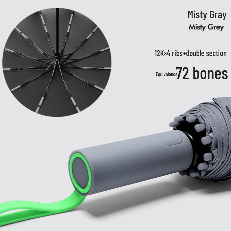 72-Bone Automatic Large Sunshade Umbrella: Durable Parasol for Women and Men, Ideal for Sunny and Rainy Days.