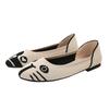 Spring and Autumn Flying Single Shoes Doudou Flat Bottom Floating Shoes Round Head Boat Shoes Knitted Flying Thread