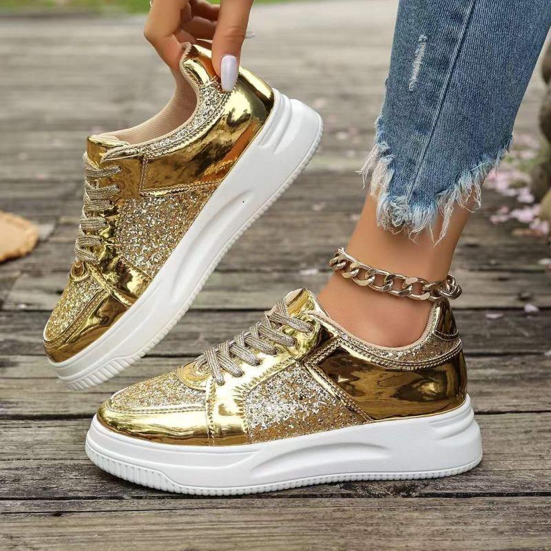 New Fashionable and Casual Plus-size Women's Lace-up Thick-soled Casual Shoes