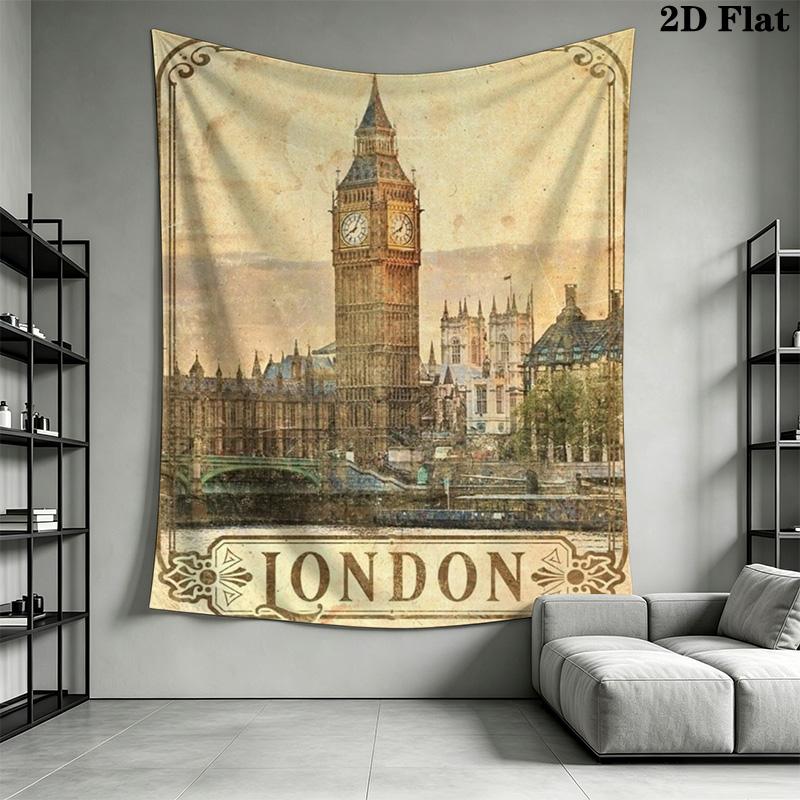 Vintage London Playing Cards Pattern Home Decor Tapestry, Wall Hanging, Decorative RV Wall Cloth.MGT0918503