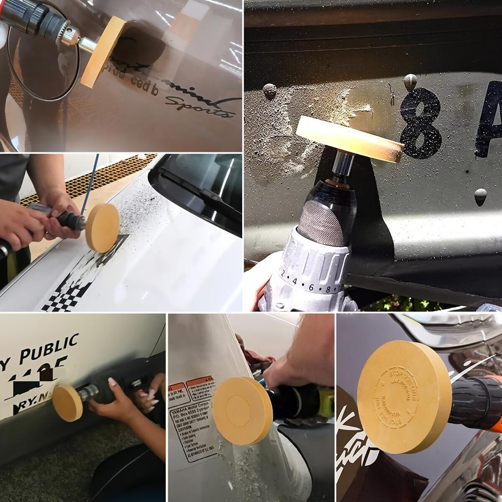 Decal Eraser Wheel Pin Stripe Removal Tool Adhesive Remover Wheel with Pad & Adapter Graphics Removal Tool Eraser