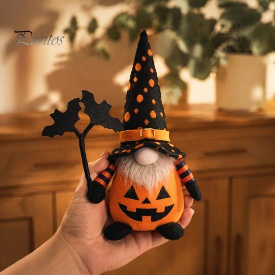 Halloween Feest Tafelblad Accenten Pluche Kabouter Decoratie, Spookachtige Oranje Zwarte Spinnenweb Vleermuis Zweedse Decoraties Tomte Elf Beeldje, Scandinavische Pop