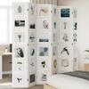 Room Divider, 6-Panel, White, Solid Paulownia Wood