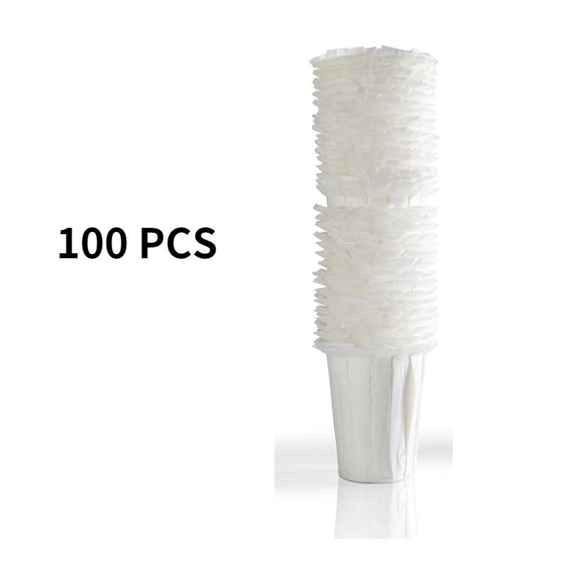i Cafilas [FP] Disposable Paper Coffee Filters Cups Compatible for K Series Pods Coffee Machine(100 Filters) (White Wood)