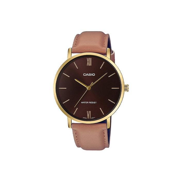 CASIO Men Standard Series Coffee Watch MTP-VT01GL-5B MTP-VT01GL-5B Tan Watch Dial