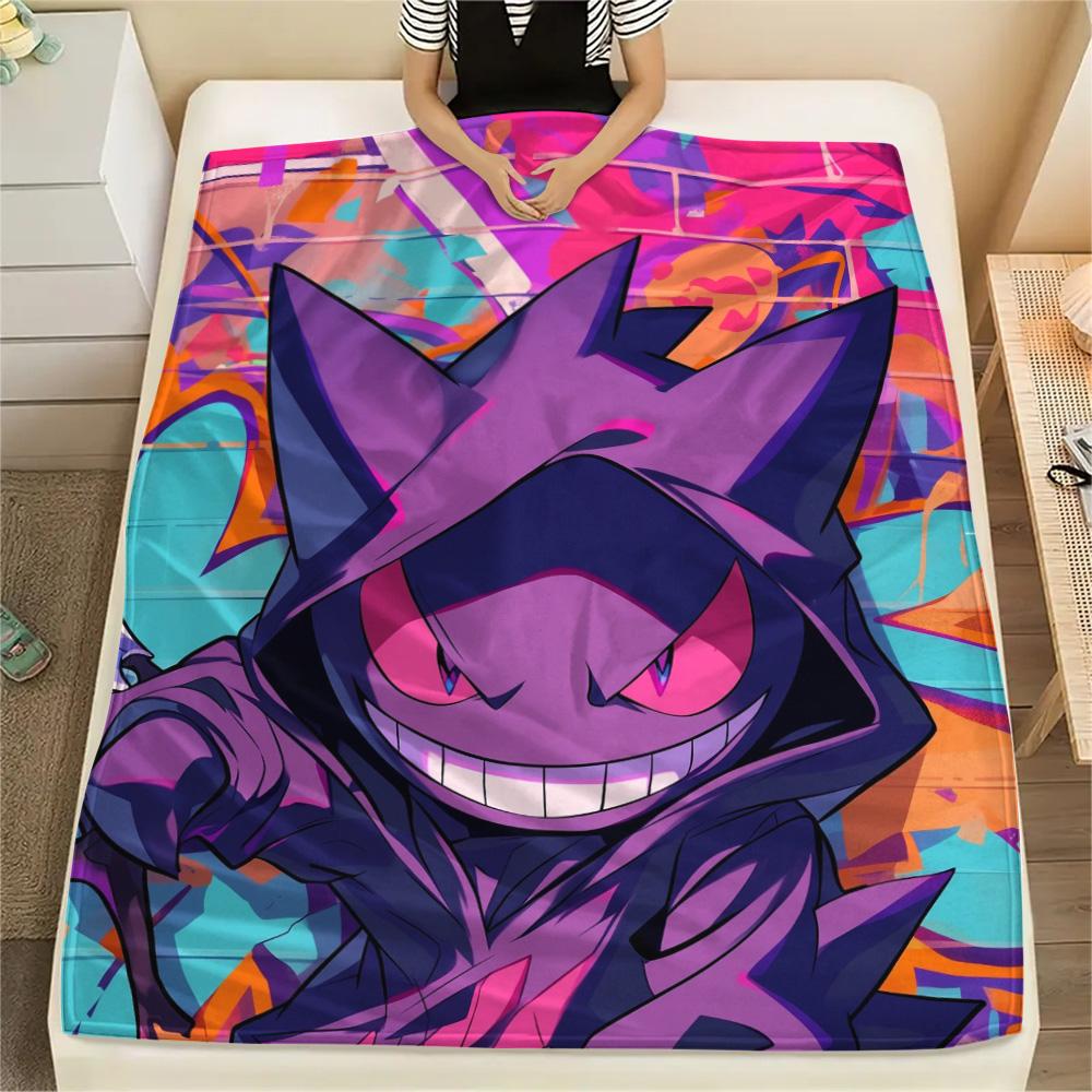 Gengar  Print Flannel Blanket, High Quality Comfortable for All Seasons, Home Decor, Warmth and Comfort