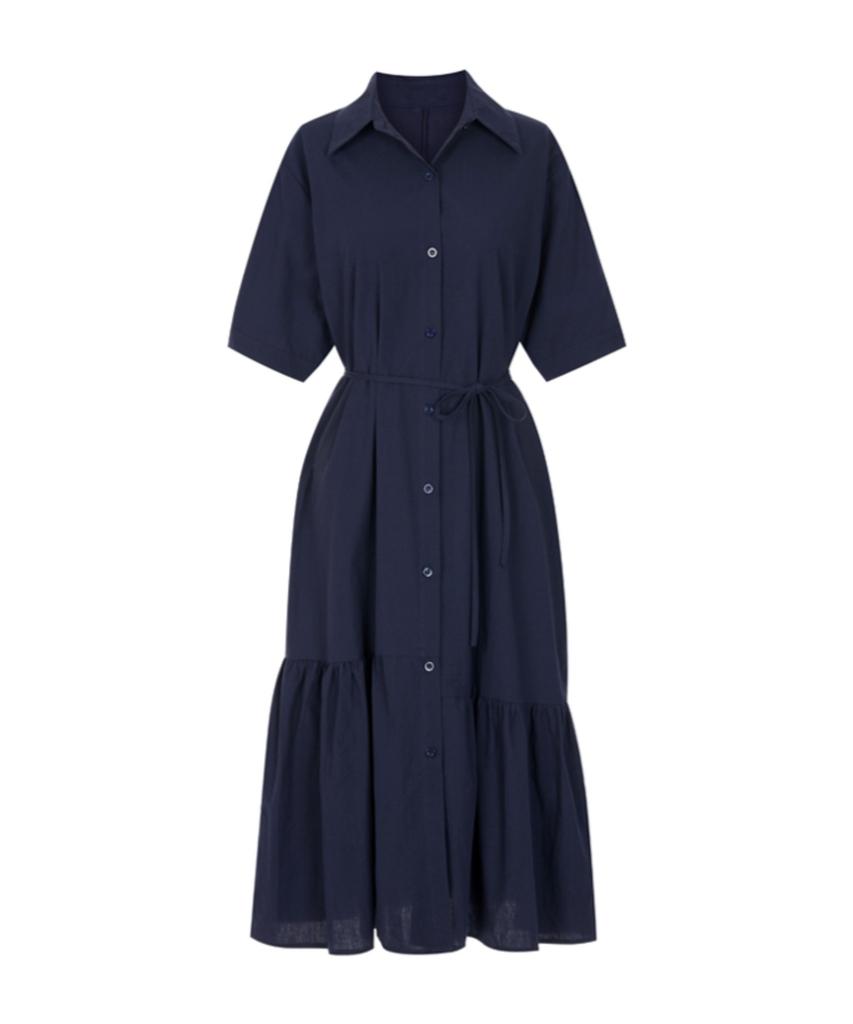 SELLY'S String Shirt Collar Dress_I6B-Cop043