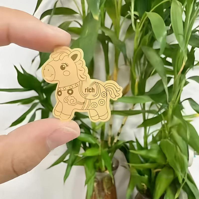 Rich Horse Gold Foil Money-Attracting Phone Sticker - Boost Wealth and Prosperity