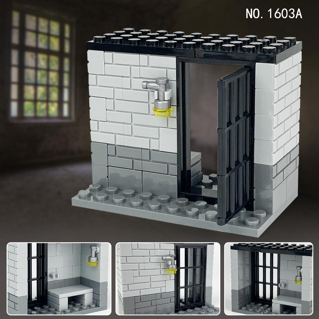 1603A Prison Standard Room Small Room Prison Children Assembled Building Block Accessories Toy Prisoners