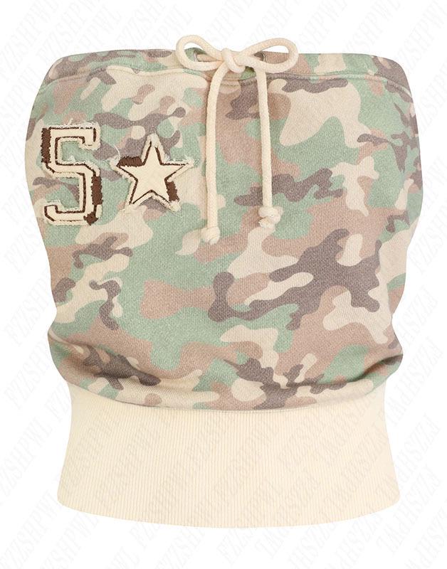 Y2K American Retro Camouflage Bandeau & Shorts Set