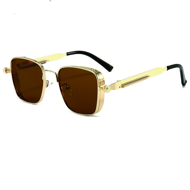 Nowe Okulary Przeciwsłoneczne Steampunk Dla Mężczyzn Kobiet Modne Kwadratowe Punkowe Okulary Przeciwsłoneczne Metalowe Designerskie Okulary Przeciwsłoneczne Modne Gafas De Sol Hombre
