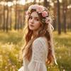 Bohemia Style Simulation Wreath Simulation Flower Wedding Headwear Luxury Flower Headband  Party