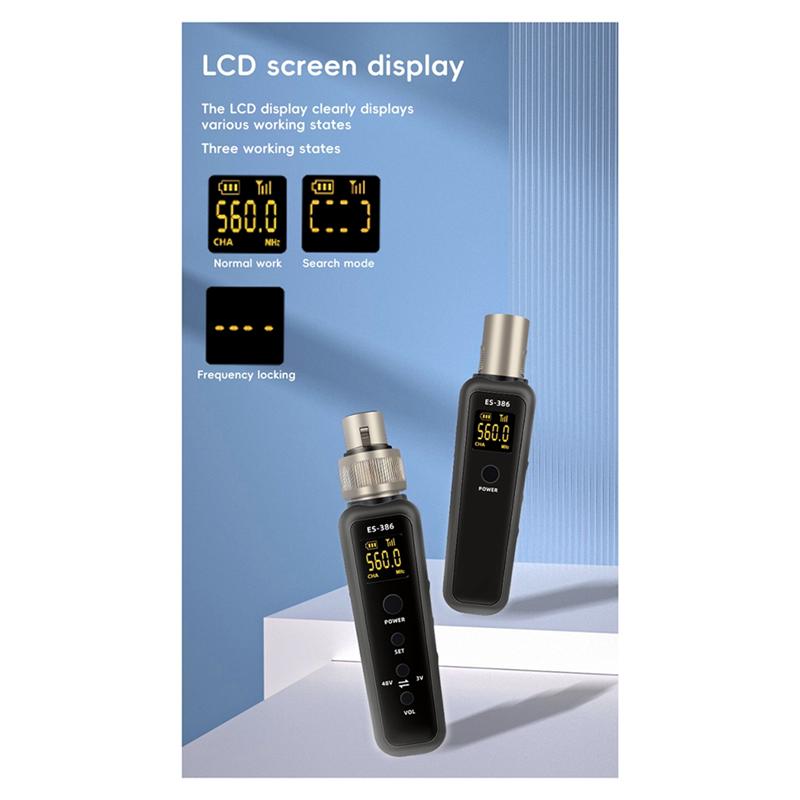 Uhf Wireless Microphone Converter Xlr Transmitter Receiver For Microphone Guitar Transmitter Receiver Adapter Durable 640-690Mhz