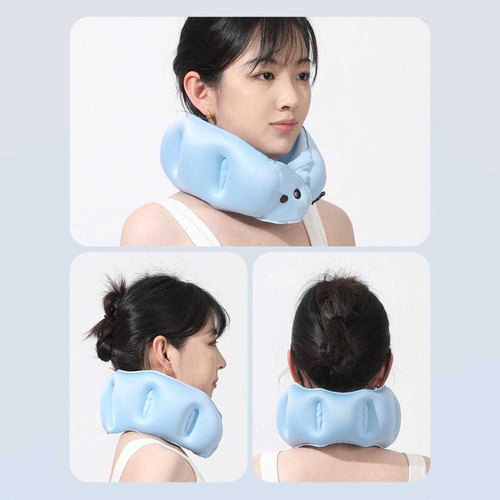 Portable U-shaped Neck Pillow Milk Fiber Mini Inflatable Travel Pillow Comfortable Soft Ring Neck Pillow Outdoor Activities