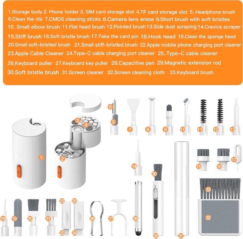 33 in 1 Multifunctional Cleaning Kit for Electronic Devices