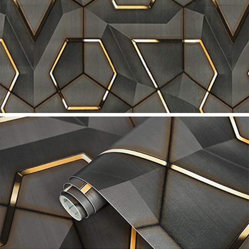 

10M Самоклеящиеся обои в стиле киберспорта ПВХ 3D Геометрические наклейки на стену Отель Интернет-кафе Спальня Ремонт Настенные росписи 10x0.45M