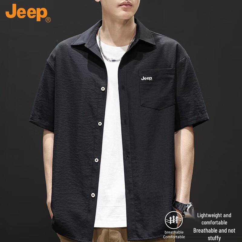 JEEP Men s Ice Silk Short Sleeve Shirt 3XL
