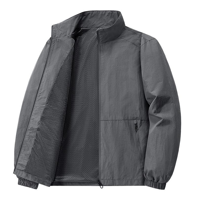 Men's Spring and Autumn Thin Casual Sports Jacket Youth Plus Size Windproof Workwear Outdoor Simple Jacket